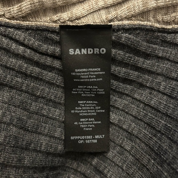 Sandro Moria Sweater color block 1/2 zip ribbed - Picture 8 of 8